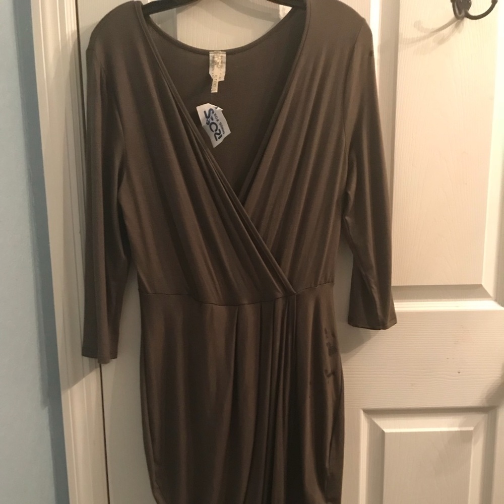 Ross Olive double slit dress